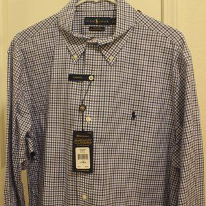 Polo Ralph Lauren shirt (blue plaid; new) 17/32-33